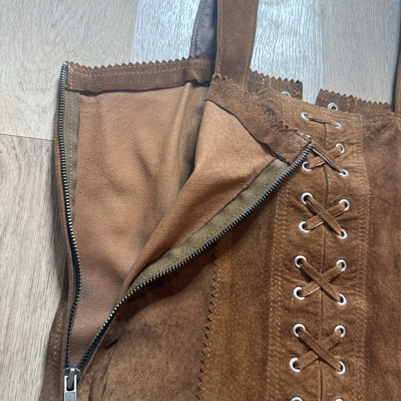 Double D Ranch Womens Corset Top Tan Suede Leather Sz S Lace-Up Rodeo Western - Picture 3 of 6